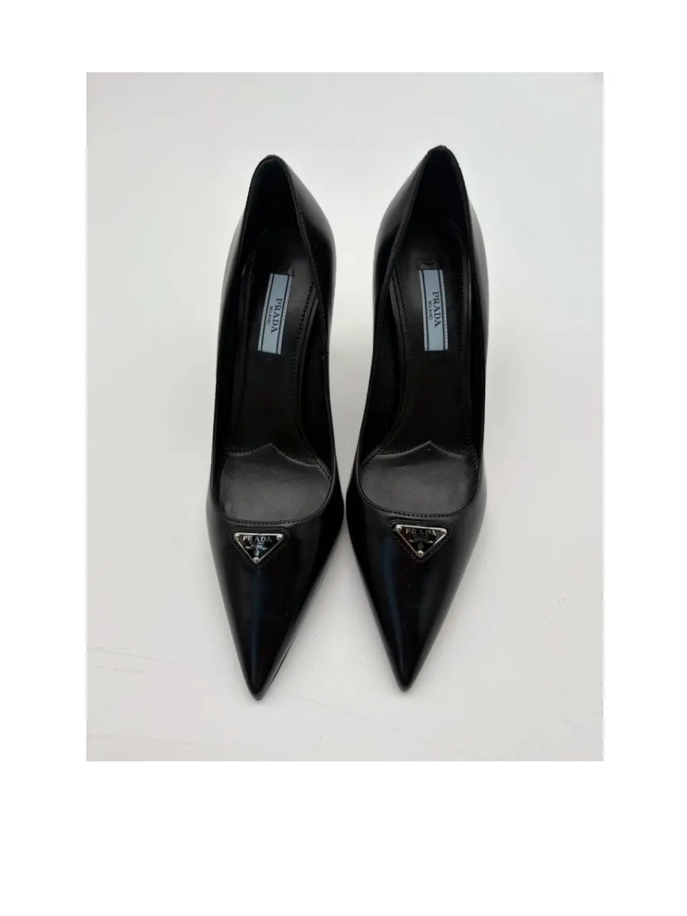 Prada Black Pointed-Toe Leather Pumps